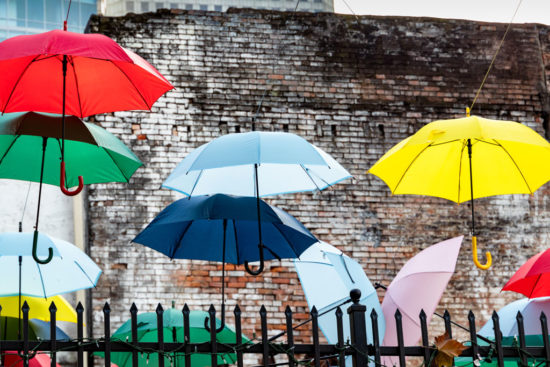 Colored Umbrellas at Batanga, Houston, TX