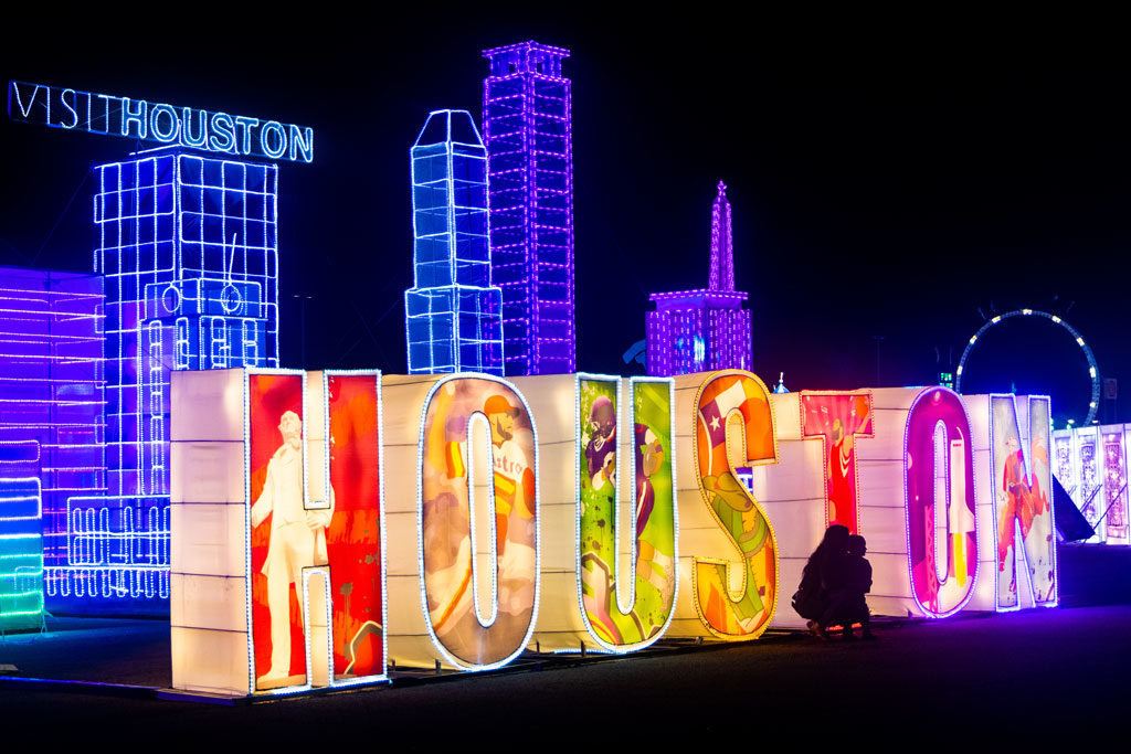 Visit Houston display at Magic Winter Lights, La Marque, TX