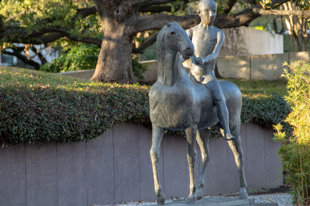 Horse and Rider statue at the Museum of Fine Arts, Houston, TX