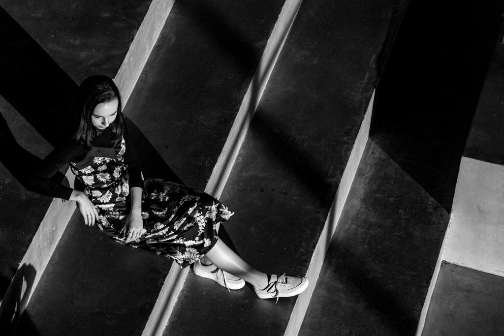 Woman posing at the Glassell School of Art, Houston, TX