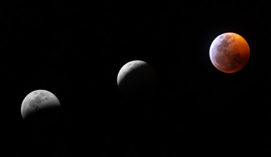 Composite images of Lunar Eclipse in January, 2019 - Houston, TX