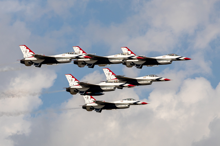 USAF Thunderbirds in formation at Wings Over Houston (2019)